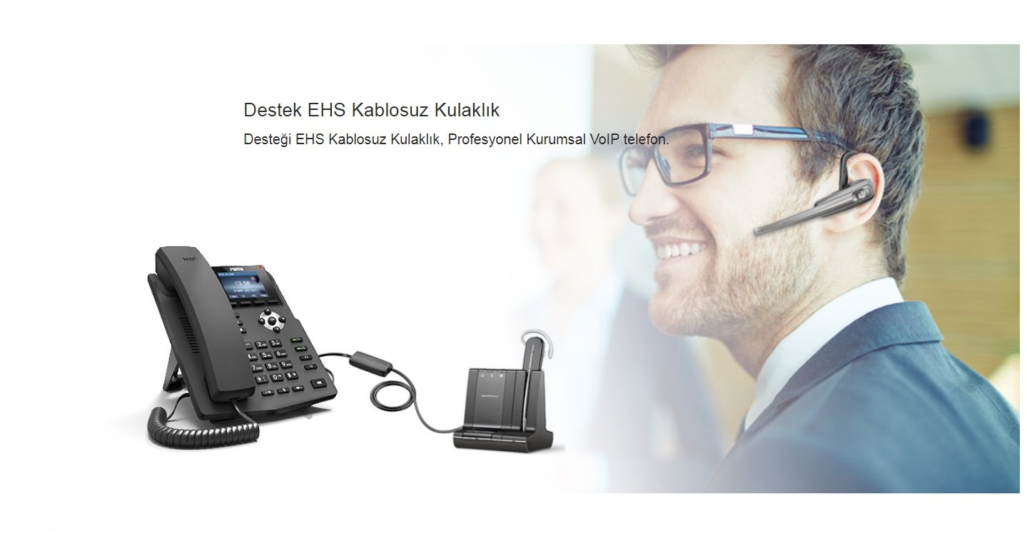 Fanvil X3SP Ip PoE Telefon - Renkli Ekran 2 SIP Lines VoIP Hd Ses Dual Giga Ports Rj9 Uç